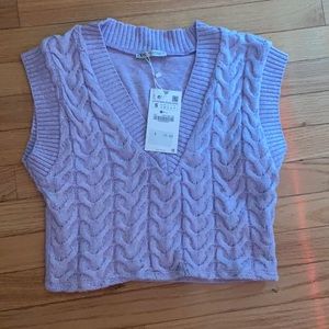 Zara Purple cropped sweater vest! Super cute